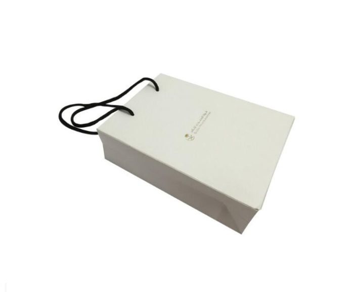 Large White Shopping Bag Gloden Logo With Matte Lamintion Finished - Image 2