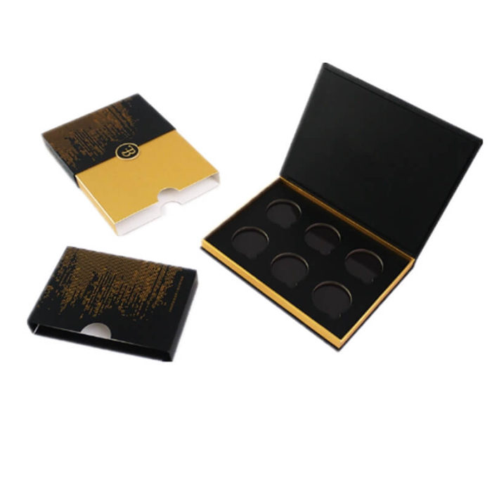 High-end luxury 2 well customized highlighter palettes with mirror