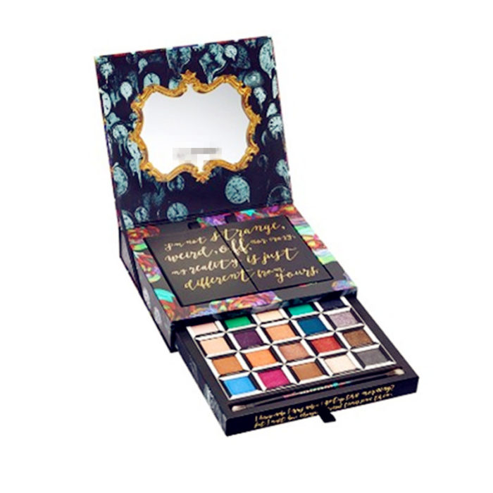 Cosmetic Pop-up eyeshadow paper palette with brushes
